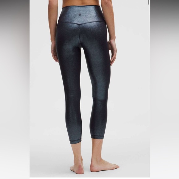 Lululemon Align‎ High-Rise Ribbed Pant Shine Radiate Foil Print Black Night Sz 6 - Picture 1 of 6